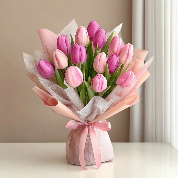 Spring’s Secret — Featuring Pink & Purple Tulips