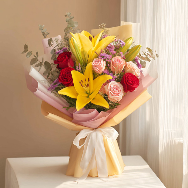 Golden Whispers — With Yellow Lilies