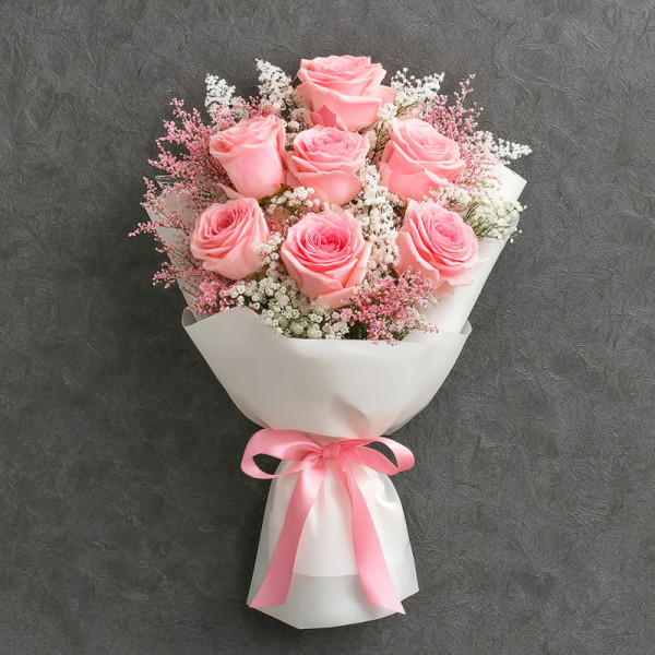 Blushing Spring — Pink Rose & Baby’s Breath