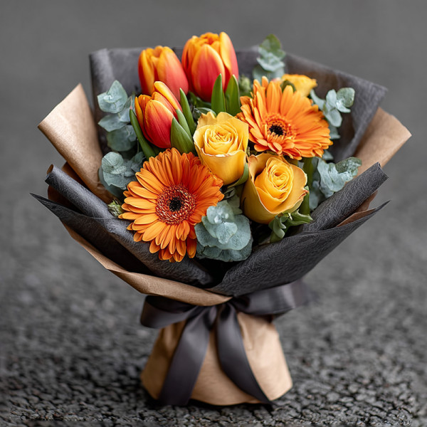 Sunrise Radiance — Orange Gerbera and Golden Morning Bloom